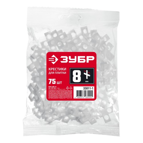 ЗУБР 8 мм, 75 шт, крестики для плитки (33811-8)