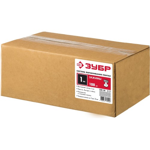 ЗУБР СВП, 1,0 мм, зажим, 500 шт, система выравнивания плитки (33861-500)