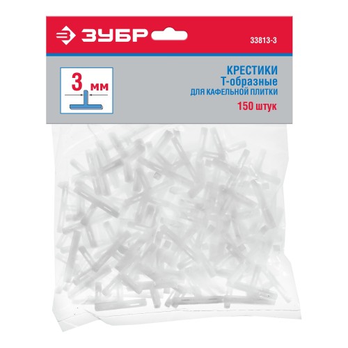 ЗУБР 3 мм, 150 шт, Т-образные, крестики для плитки (33813-3)