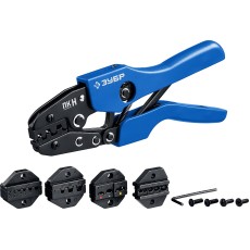 ЗУБР ПК-Н, 5 матриц в кейсе, пресс-клещи для кабельных наконечников, Профессионал(45455)