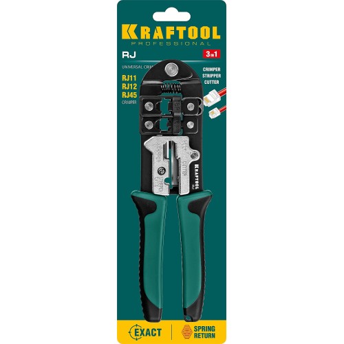 KRAFTOOL RJ, (RJ45, RJ11,RJ12), универсальный кримпер (22699)
