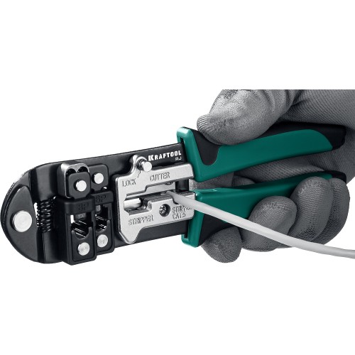 KRAFTOOL RJ, (RJ45, RJ11,RJ12), универсальный кримпер (22699)