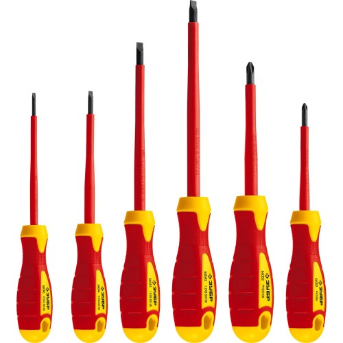 ЗУБР 12 предм., набор диэлектрического губцевого инструмента, Профессионал (2214-H12)