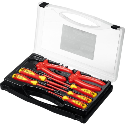 ЗУБР 7 предм., набор диэлектрического губцевого инструмента, Профессионал (2214-H7)