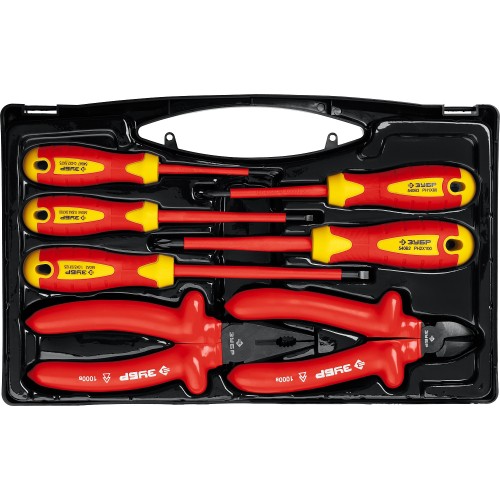 ЗУБР 7 предм., набор диэлектрического губцевого инструмента, Профессионал (2214-H7)