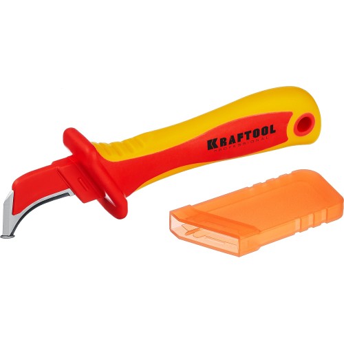 KRAFTOOL KN-7, 1000 В, изогнутый, диэлектрический нож электрика (45400)