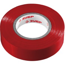 ЗУБР ЭЛЕКТРИК-20, 19 мм х 20 м, 6 000 В, красная, не поддерживает горение, изолента ПВХ, Профессионал (1234-3)