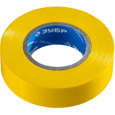 ЗУБР ЭЛЕКТРИК-20, 19 мм х 20 м, 6 000 В, желтая, не поддерживает горение, изолента ПВХ, Профессионал (1234-5)