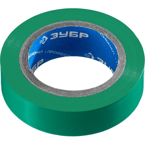 ЗУБР ЭЛЕКТРИК-10, 15 мм х 10 м, 6 000 В, зеленая, не поддерживает горение, изолента ПВХ, Профессионал (1233-4)