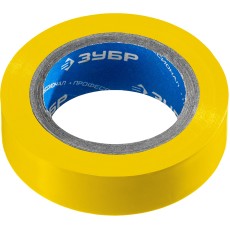 ЗУБР ЭЛЕКТРИК-10, 15 мм х 10 м, 6 000 В, желтая, не поддерживает горение, изолента ПВХ, Профессионал (1233-5)