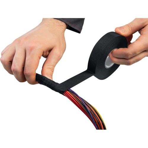 ЗУБР АВТО-ЖГУТ, 19 мм х 25 м, черная, термостойкая текстильная изолента, Профессионал (1236-2)