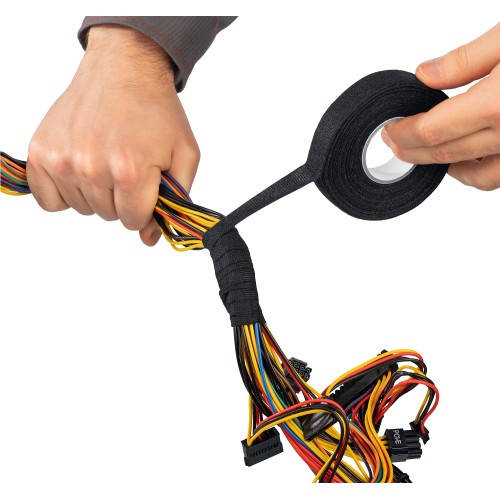 ЗУБР АВТО-ФЛИС, 19 мм х 15 м, черная, изолента на велюровой основе с ворсом, Профессионал (1239-2)