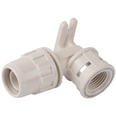 ЗУБР ШиреФит, штуцер с гайкой внутренняя резьба 16 мм - 1/2″, угловая муфта с креплением (51468-16-1/2)