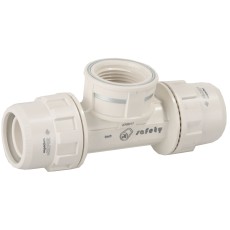 ЗУБР ШиреФит, штуцер с гайкой - внутренняя резьба - штуцер с гайкой, 26 мм - 3/4″ - 26 мм, переходной тройник (51502-26-3/4-26)