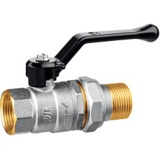 ЗУБР d 3/4″, ручка-рычаг, ″мама-папа″, полнопроходной шаровой кран с накидной гайкой (51320-3/4)