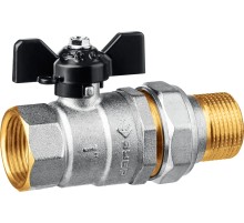 ЗУБР d 1″, ручка ″бабочка″, ″мама-папа″, полнопроходной шаровой кран с накидной гайкой (51321-1)