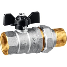 ЗУБР d 1″, ручка ″бабочка″, ″мама-папа″, полнопроходной шаровой кран с накидной гайкой (51321-1)