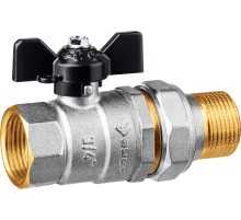 ЗУБР d 3/4″, ручка ″бабочка″, ″мама-папа″, полнопроходной шаровой кран с накидной гайкой (51321-3/4)