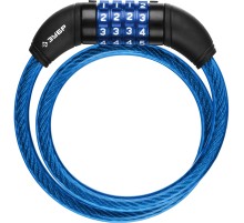 ЗУБР 650 мм, d 10 мм, кодовый, с изменяемым кодом, тросовый замок, Профессионал (37262-65)