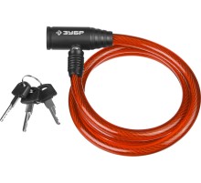 ЗУБР 650 мм, d 10 мм, 3 ключа, тросовый замок (37263-65)