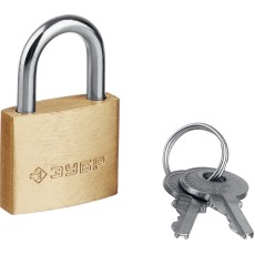 ЗУБР 25 мм, латунный корпус, мини, навесной замок, Профессионал (37130-25)