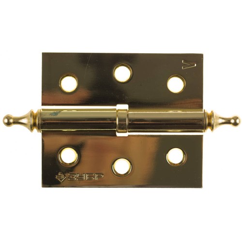 ЗУБР 75 x 63 х 2.5 мм, разъемная, левая, цвет латунь (PB), 2 шт, карточная петля (37605-075-1L)