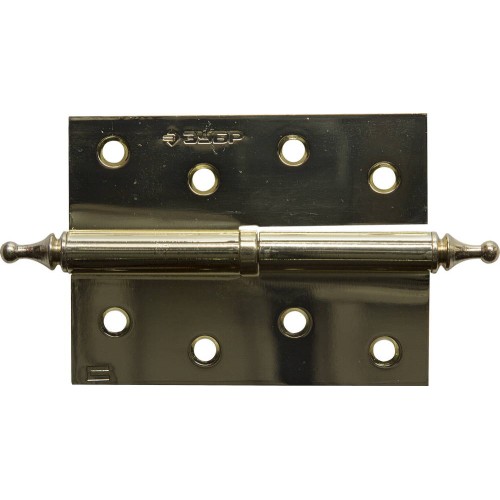 ЗУБР 100 х 75 х 2.5 мм, разъемная, правая, цвет латунь (PB), 2 шт, карточная петля (37605-100-1R)