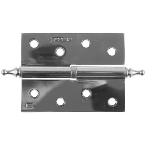 ЗУБР 100 х 75 х 2.5 мм, разъемная, правая, цвет хром (CP), 2 шт, карточная петля (37605-100-2R)