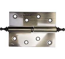 ЗУБР 100 х 75 х 2.5 мм, разъемная, левая, цвет старая латунь (AB), 2 шт, карточная петля (37605-100-5L)