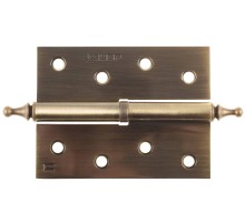 ЗУБР 100 х 75 х 2.5 мм, разъемная, правая, цвет старая латунь (AB), 2 ш, карточная петля (37605-100-5R)