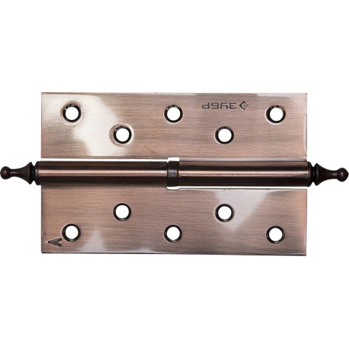 ЗУБР 125 х 75 х 2.5 мм, разъемная, левая, цвет старая медь (AC), 2 шт, карточная петля (37605-125-6L)