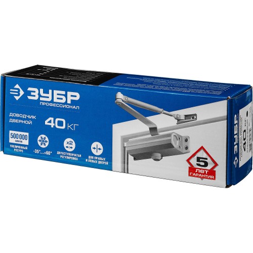 ЗУБР до 40 кг, цвет коричневый, дверной доводчик, Профессионал (37912-50)