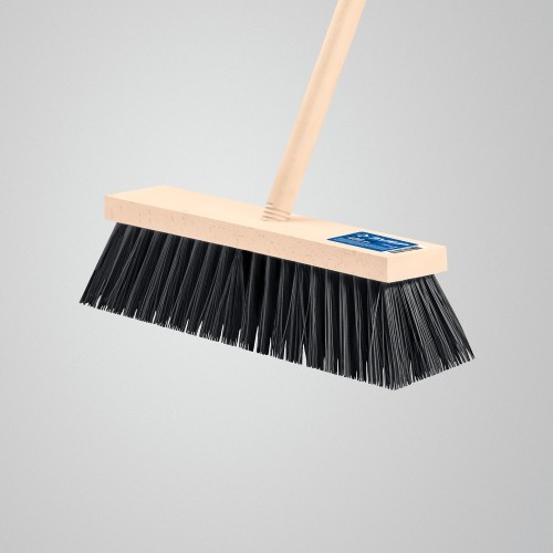 ЗУБР ДОКА буковая колодка 40см, шлифованный буковый черенок 140см (d25мм), щетина 85мм, 5-рядная, уличная щётка с черенком (39191-40)