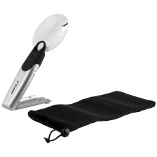 ЗУБР 2-х/6-ти кратное увеличение, d 90 мм, пластиковая линза со светодиодной подсветкой, лупа - трансформер (40557)