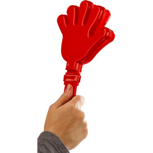 ЗУБР 28 см, пластиковая, красная, ладошка-хлопушка болельщика (69999)