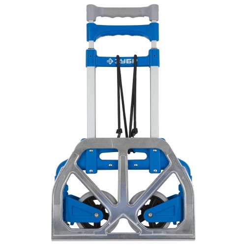 ЗУБР ТР-60, до 60кг, каркас и платформа из алюминия, платформа 39х28 см, колеса d13 см, вес 3.2кг, складная хозяйств тележка, Профессионал (38750-60)