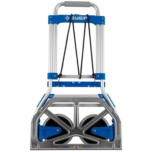 ЗУБР ТР-90, до 90кг, каркас и платформа из алюм, платформа 48.5х28.5см, колеса d13 см, вес 4.65кг, складная хозяйств тележка, Профессионал (38750-90)