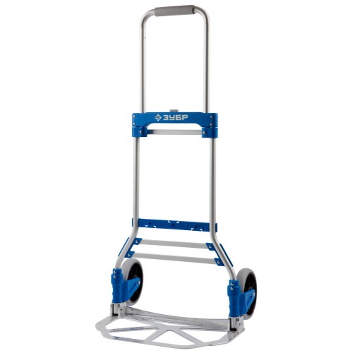 ЗУБР ТР-90, до 90кг, каркас и платформа из алюм, платформа 48.5х28.5см, колеса d13 см, вес 4.65кг, складная хозяйств тележка, Профессионал (38750-90)