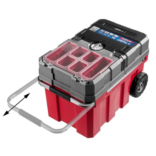 ЗУБР МЕГАБОКС-24, 616 х 378 х 415 мм, (24″), пластиковый ящик-тележка для инструментов, Профессионал (38133-24)