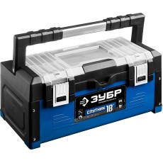 ЗУБР СПУТНИК-18, 460 х 230 х 200 мм, (18″), металлический ящик для инструментов, Профессионал (38153-18)
