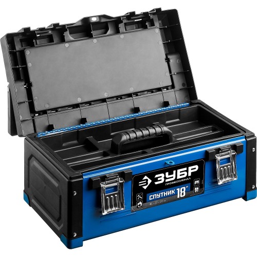 ЗУБР СПУТНИК-18, 460 х 230 х 200 мм, (18″), металлический ящик для инструментов, Профессионал (38153-18)