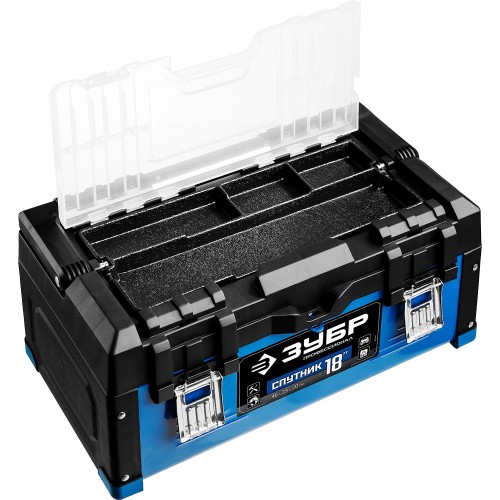 ЗУБР СПУТНИК-18, 460 х 230 х 200 мм, (18″), металлический ящик для инструментов, Профессионал (38153-18)