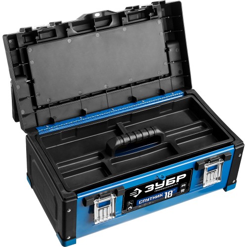 ЗУБР СПУТНИК-18, 460 х 230 х 200 мм, (18″), металлический ящик для инструментов, Профессионал (38153-18)