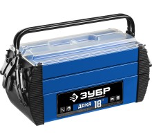 ЗУБР ДОКА-18, 454 х 210 х 230 мм, (18″), металлический ящик для инструментов, Профессионал (38163-18)