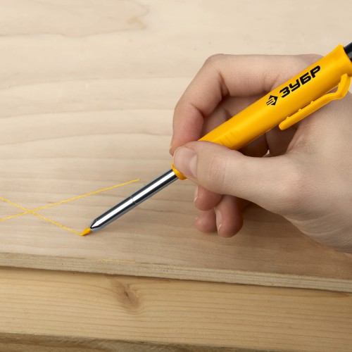 ЗУБР АСК желтый, d 2,8 мм, HB, 6 сменных грифелей, автоматический карандаш (06311-5)