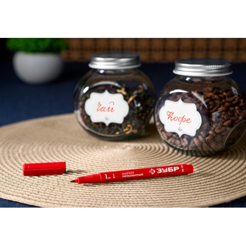 ЗУБР МП-100 красный, 1 мм перманентный маркер (06320-3)