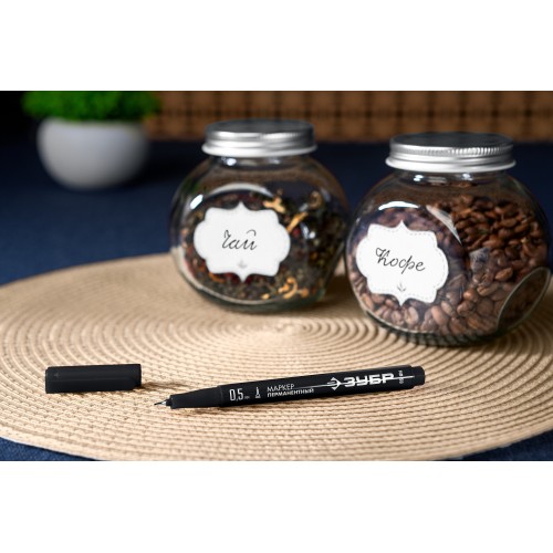 ЗУБР МП-50 черный, 0.5 мм перманентный маркер (06321-2)