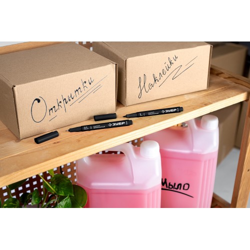 ЗУБР МП-50 черный, 0.5 мм перманентный маркер (06321-2)