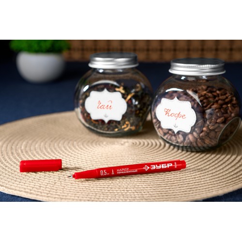 ЗУБР МП-50 красный, 0.5 мм перманентный маркер (06321-3)