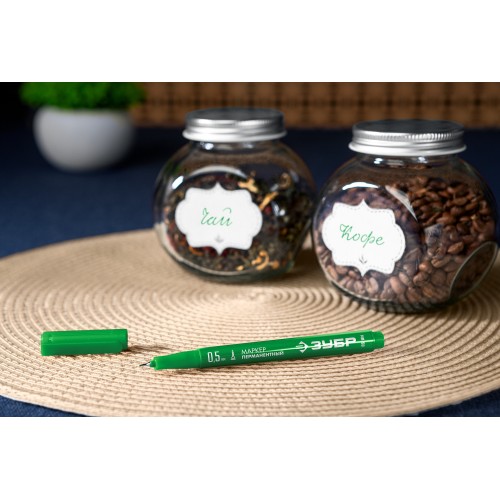 ЗУБР МП-50 зеленый, 0.5 мм перманентный маркер (06321-4)